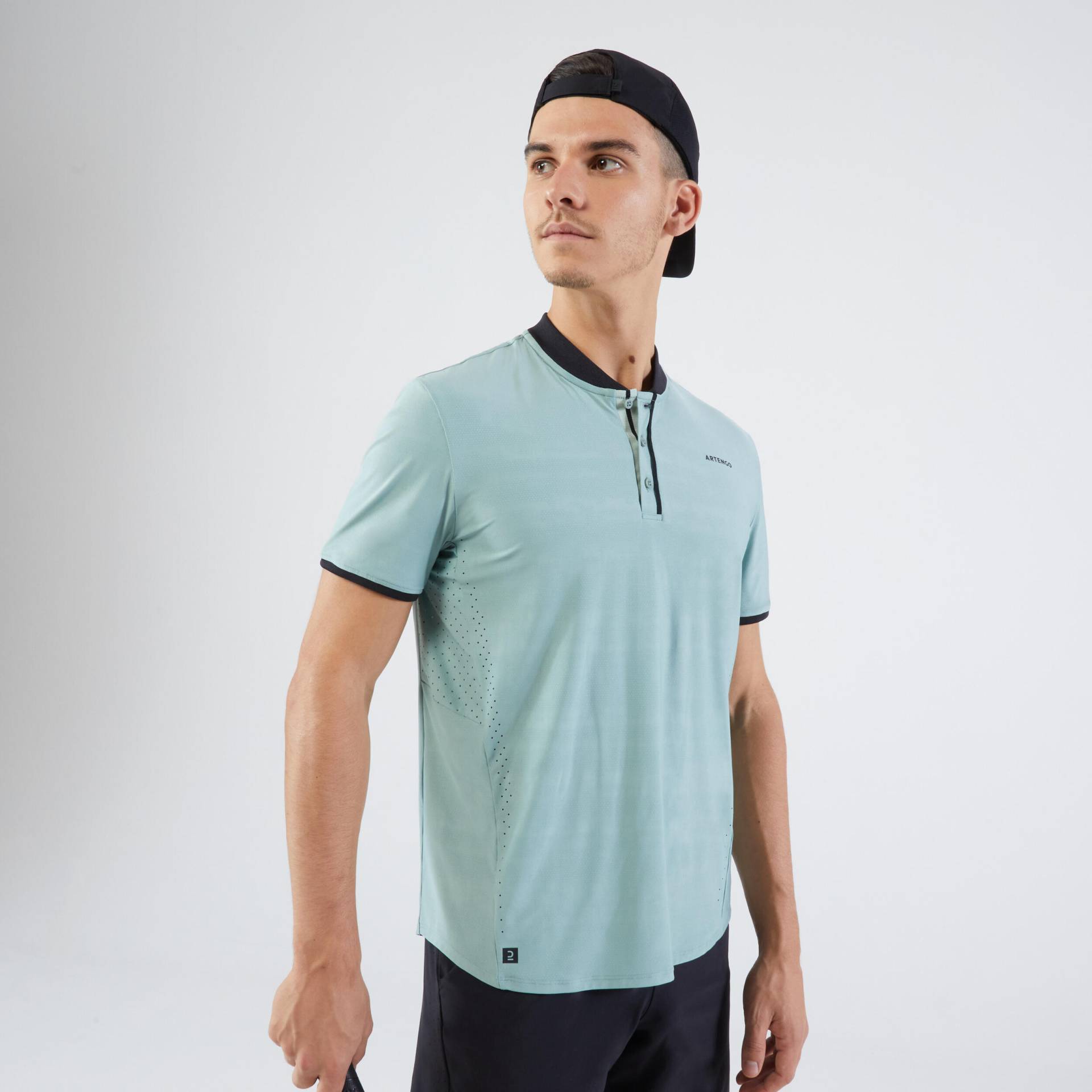 Herren Tennis T-Shirt - Dry+ graugrün von ARTENGO