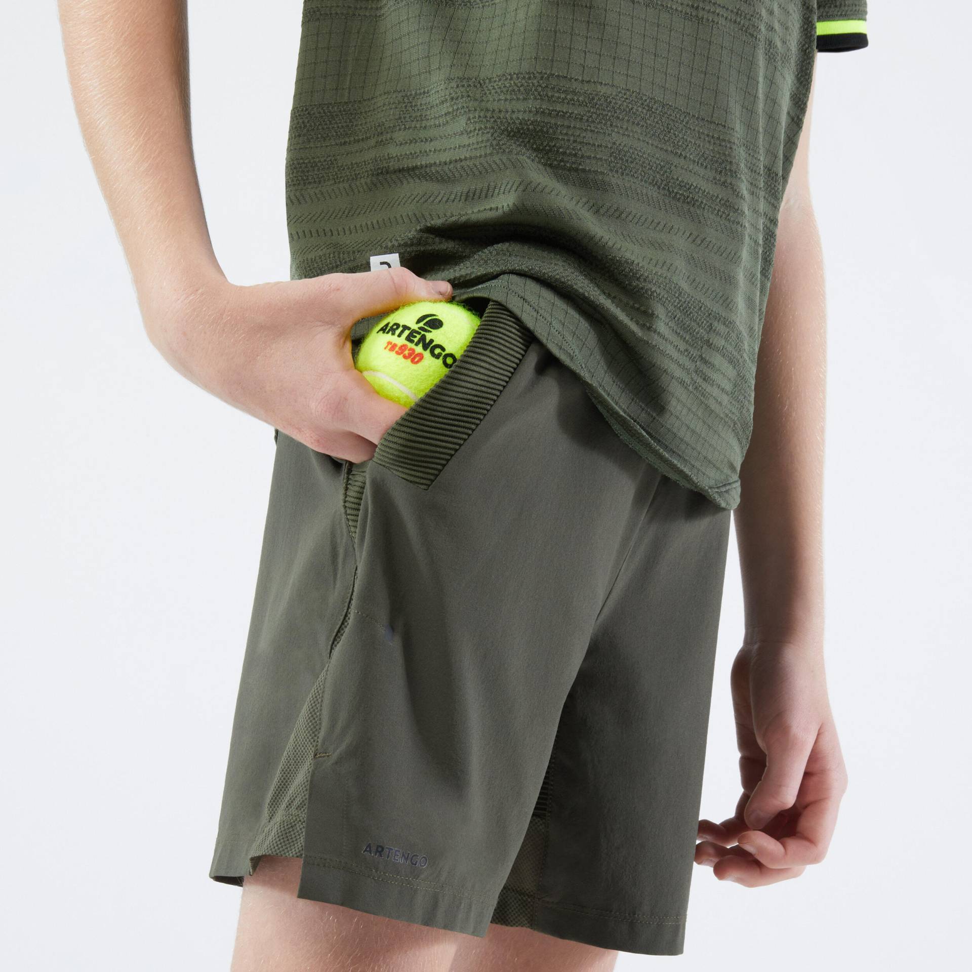 Jungen Tennis Shorts - Dry khaki von ARTENGO