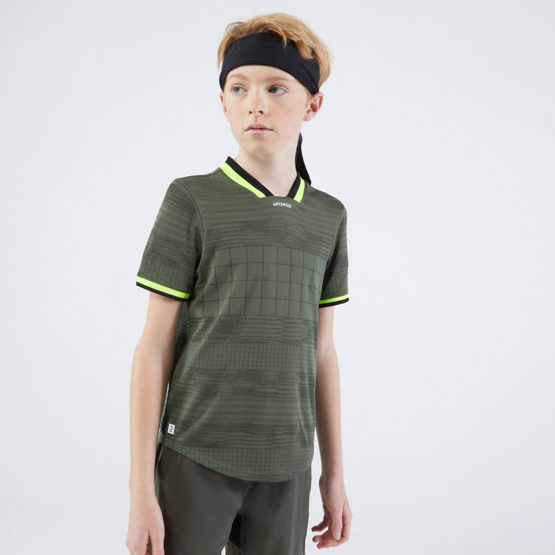 Jungen Tennis T-Shirt - Dry khaki von ARTENGO