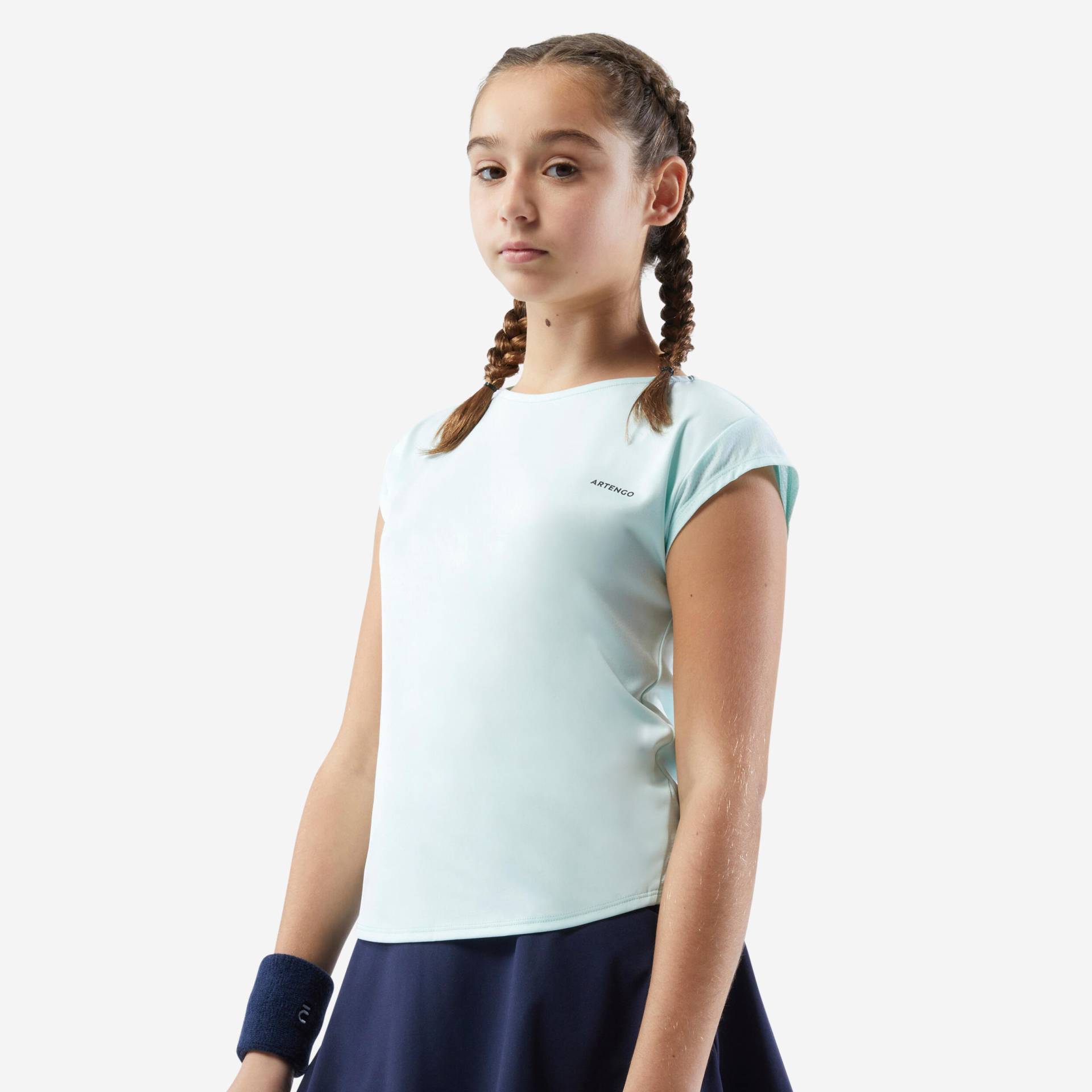 Mädchen Tennis T-Shirt - TTS Soft grün von ARTENGO