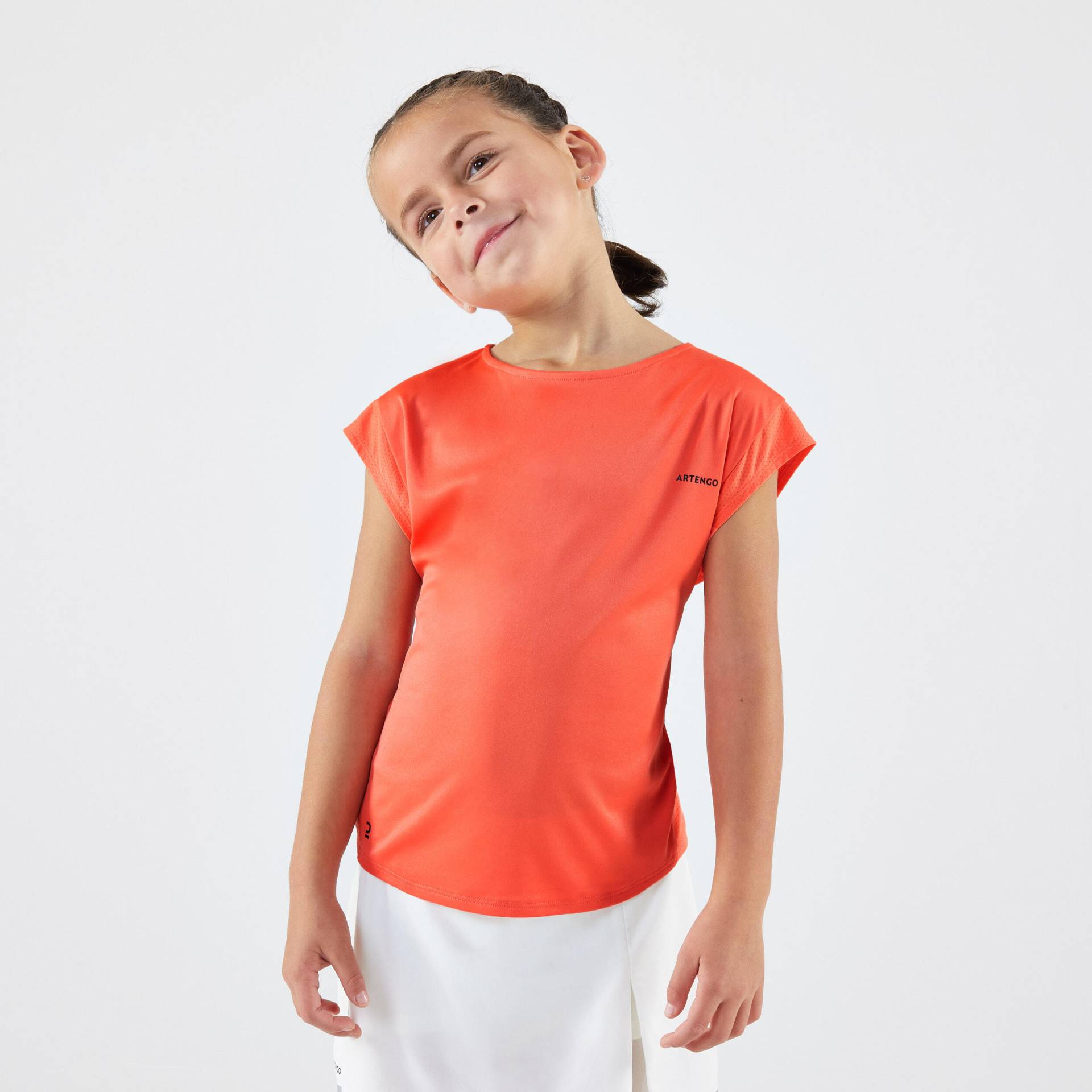 Mädchen Tennis T-Shirt - TTS Soft korallenrot von ARTENGO