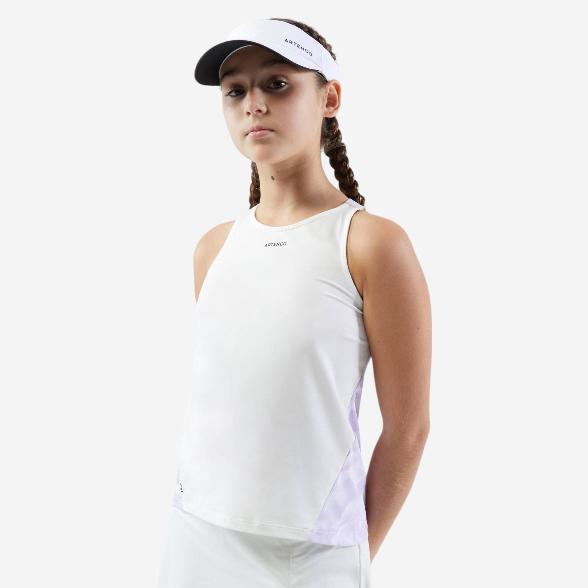 Mädchen Tennis Top - Dry weiss/lila von ARTENGO