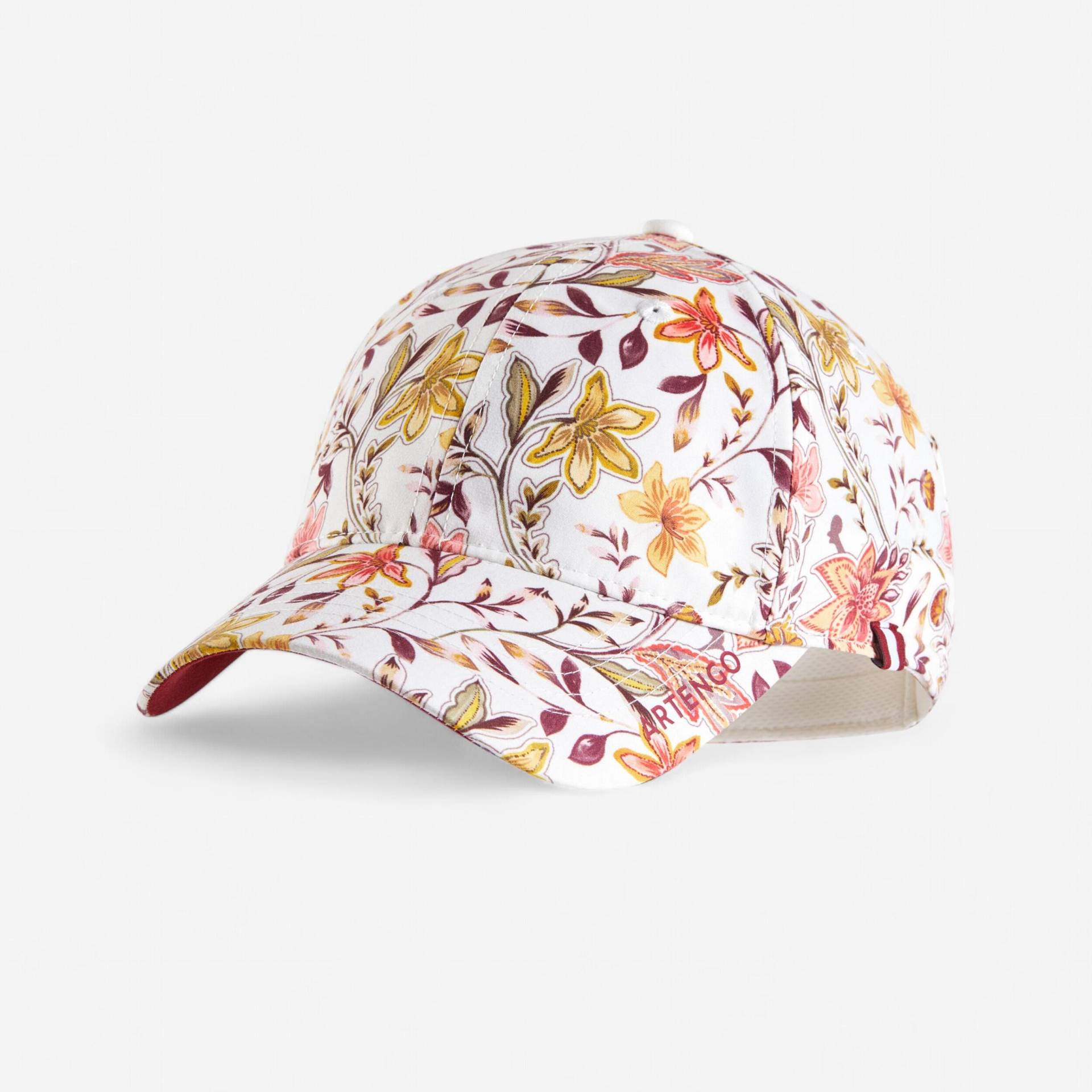 Schirmmütze Tennis-Cap TC 500 Gr. 56 beige mit Blumen von ARTENGO