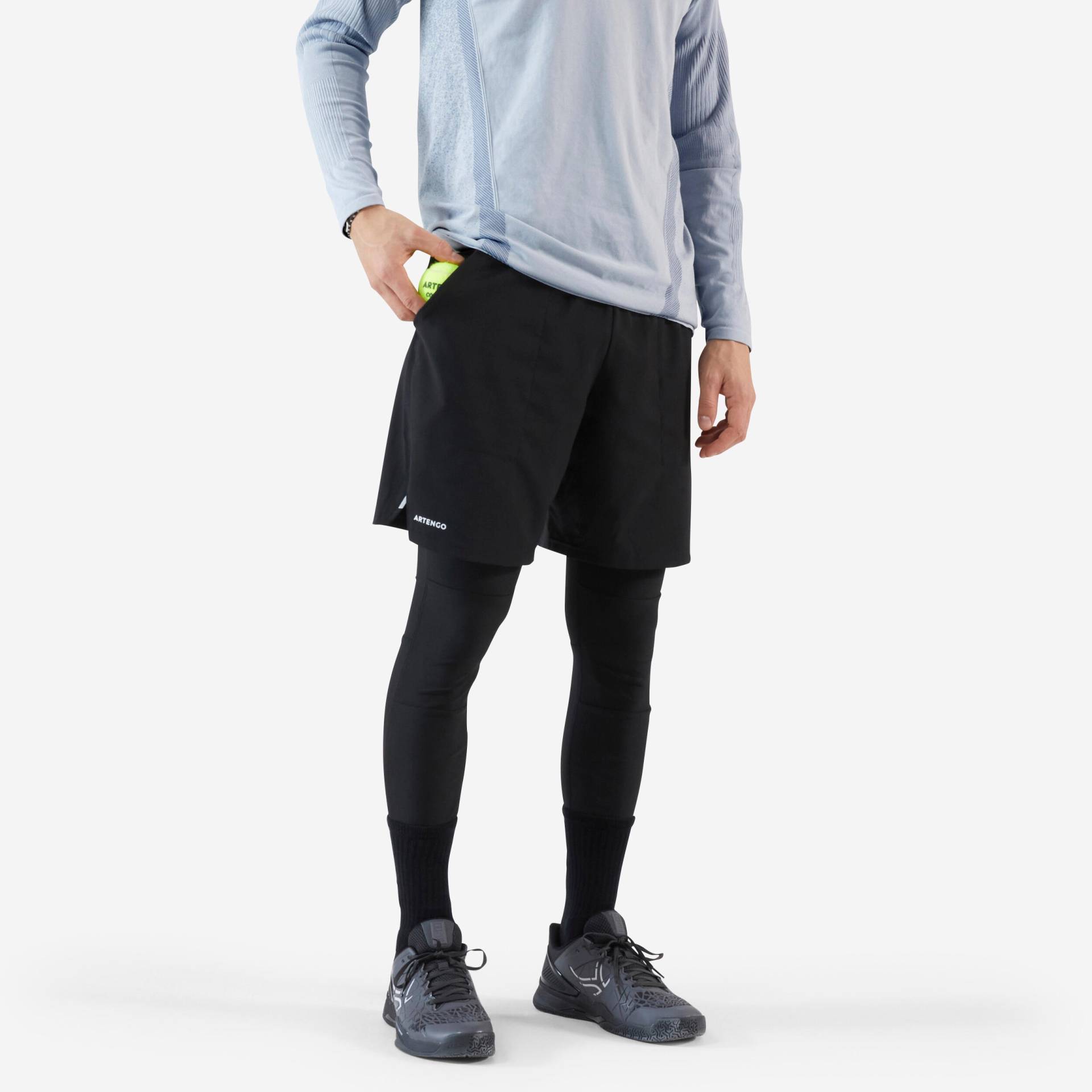 Shorts mit Leggings 2-in-1 - Thermic schwarz/schwarz von ARTENGO