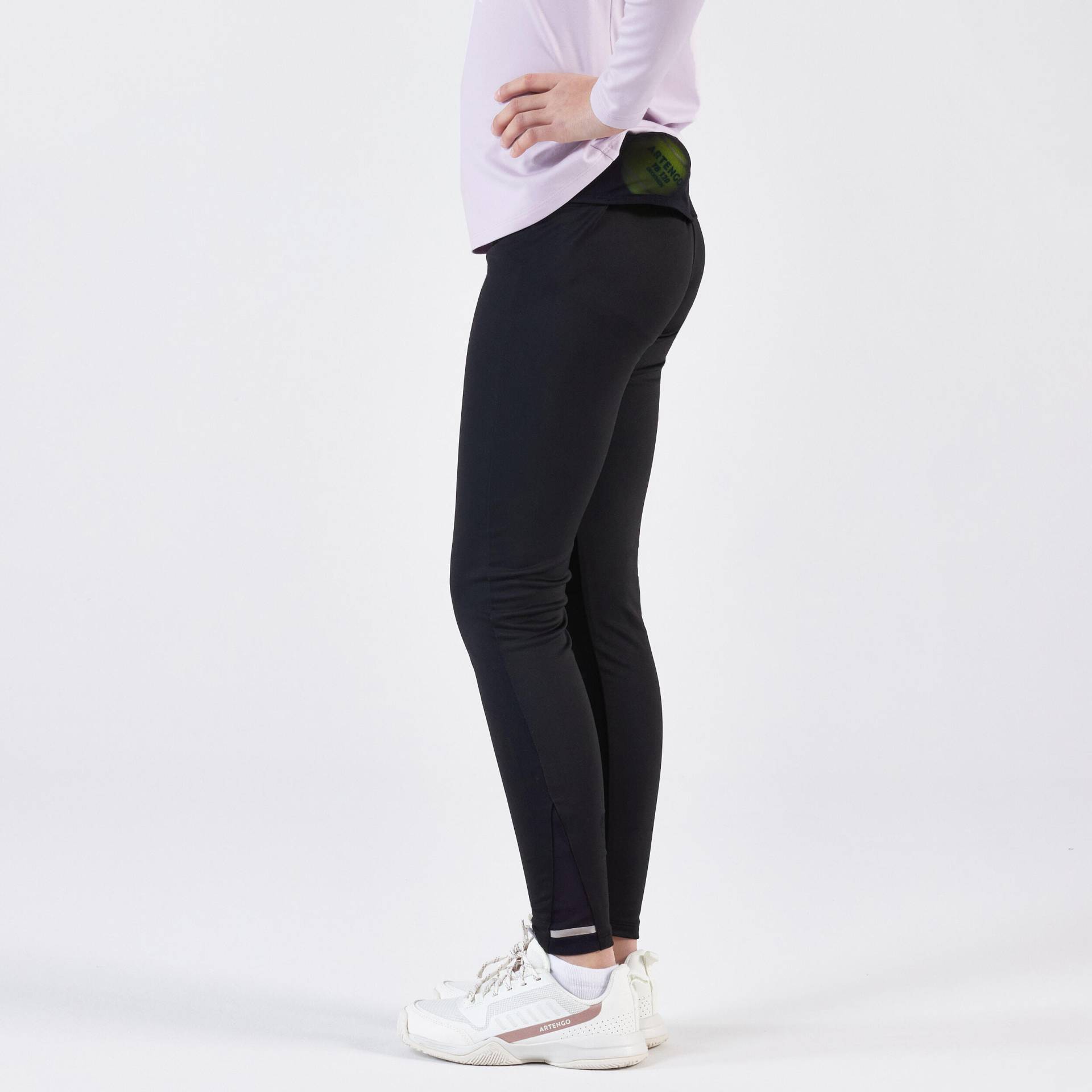 Tennis Leggings Mädchen LEG500 schwarz von ARTENGO