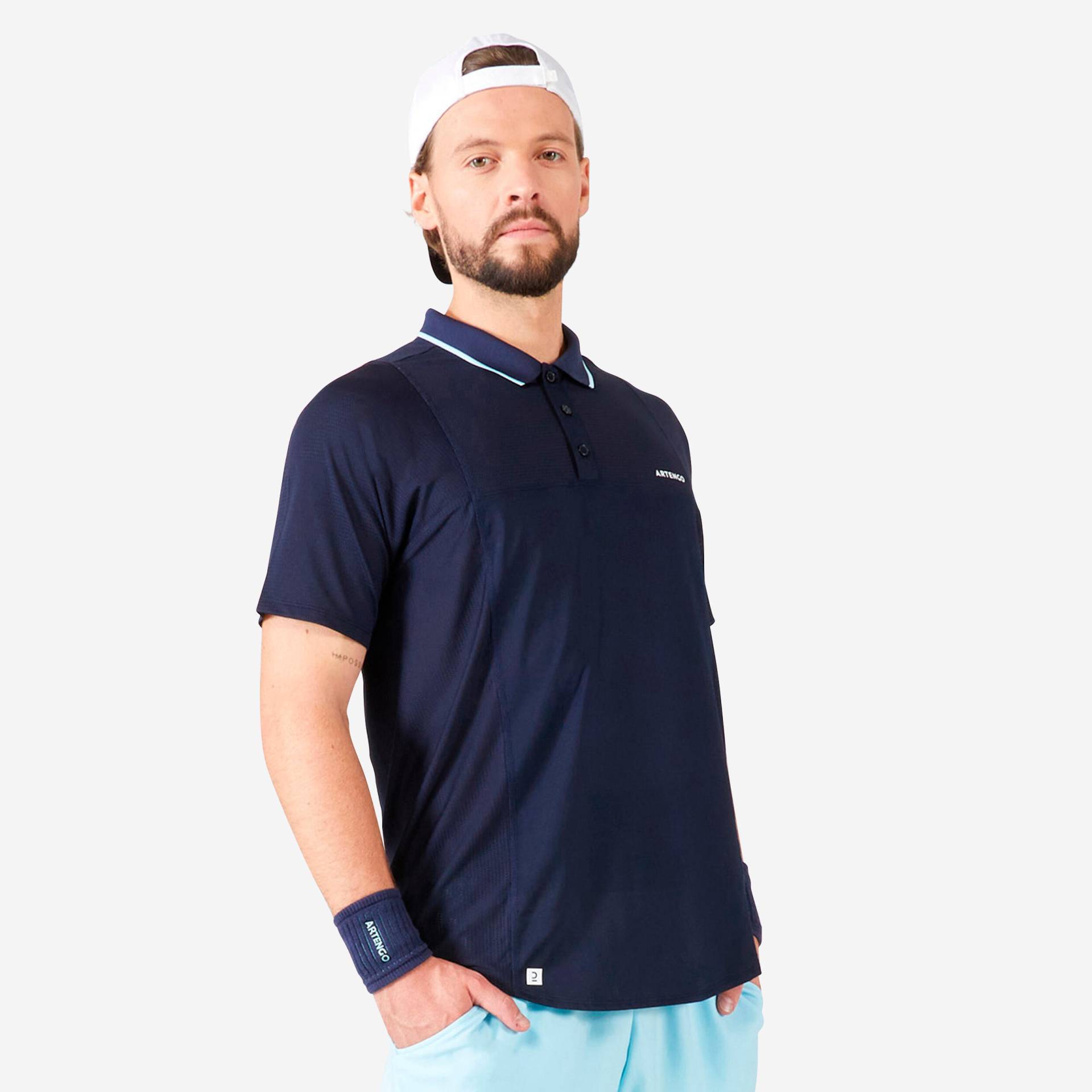 Herren Tennis Poloshirt ‒ DRY marineblau/blau von ARTENGO