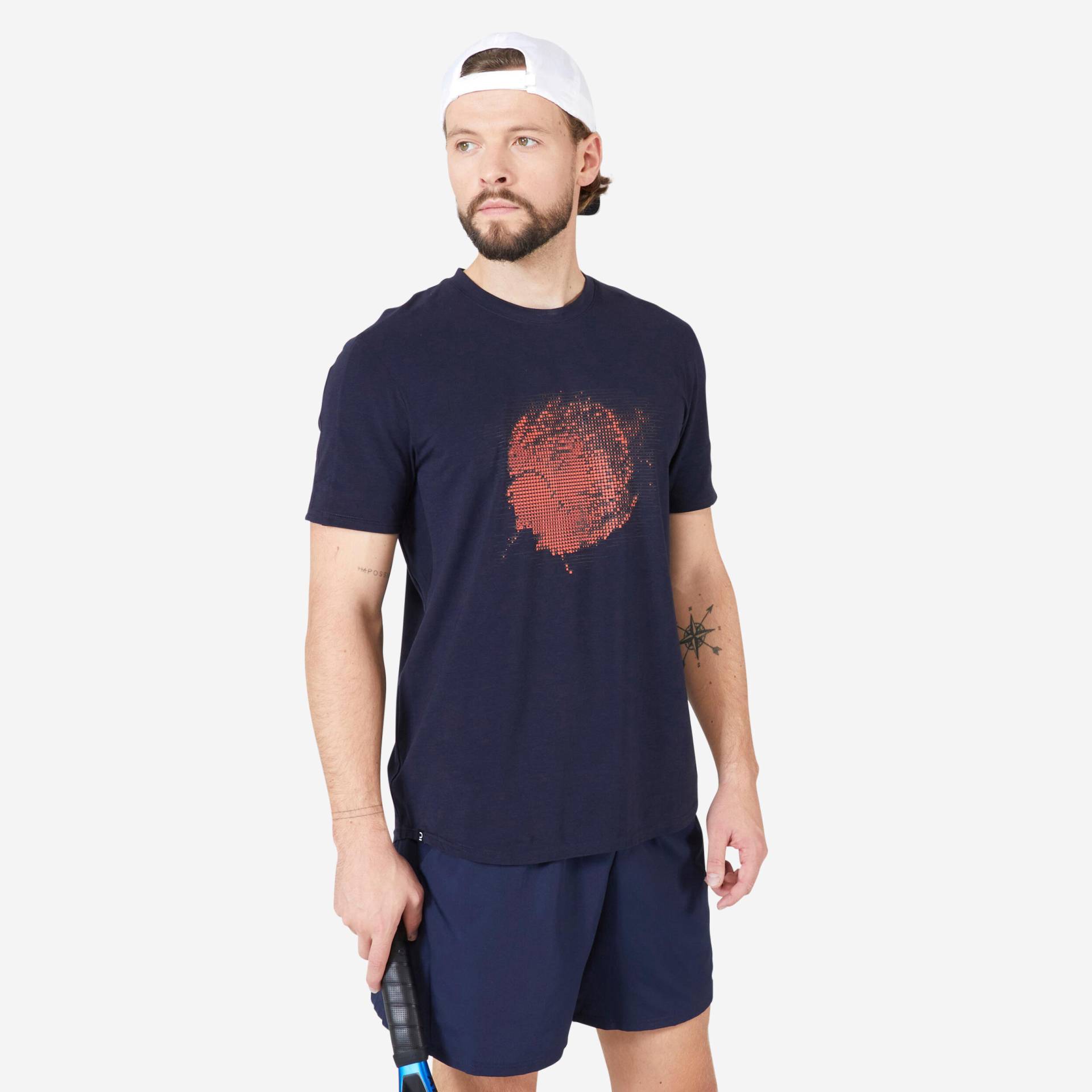 Tennis-Shirt Herren Soft TTS marineblau von ARTENGO