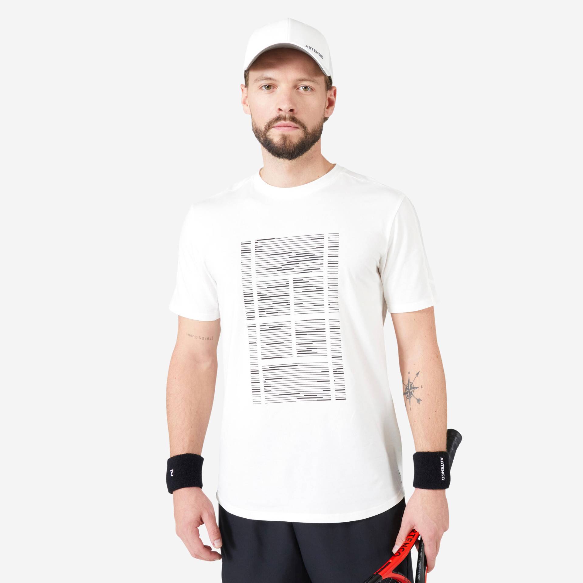 Tennis T-Shirt Herren Soft TTS cremefarben von ARTENGO