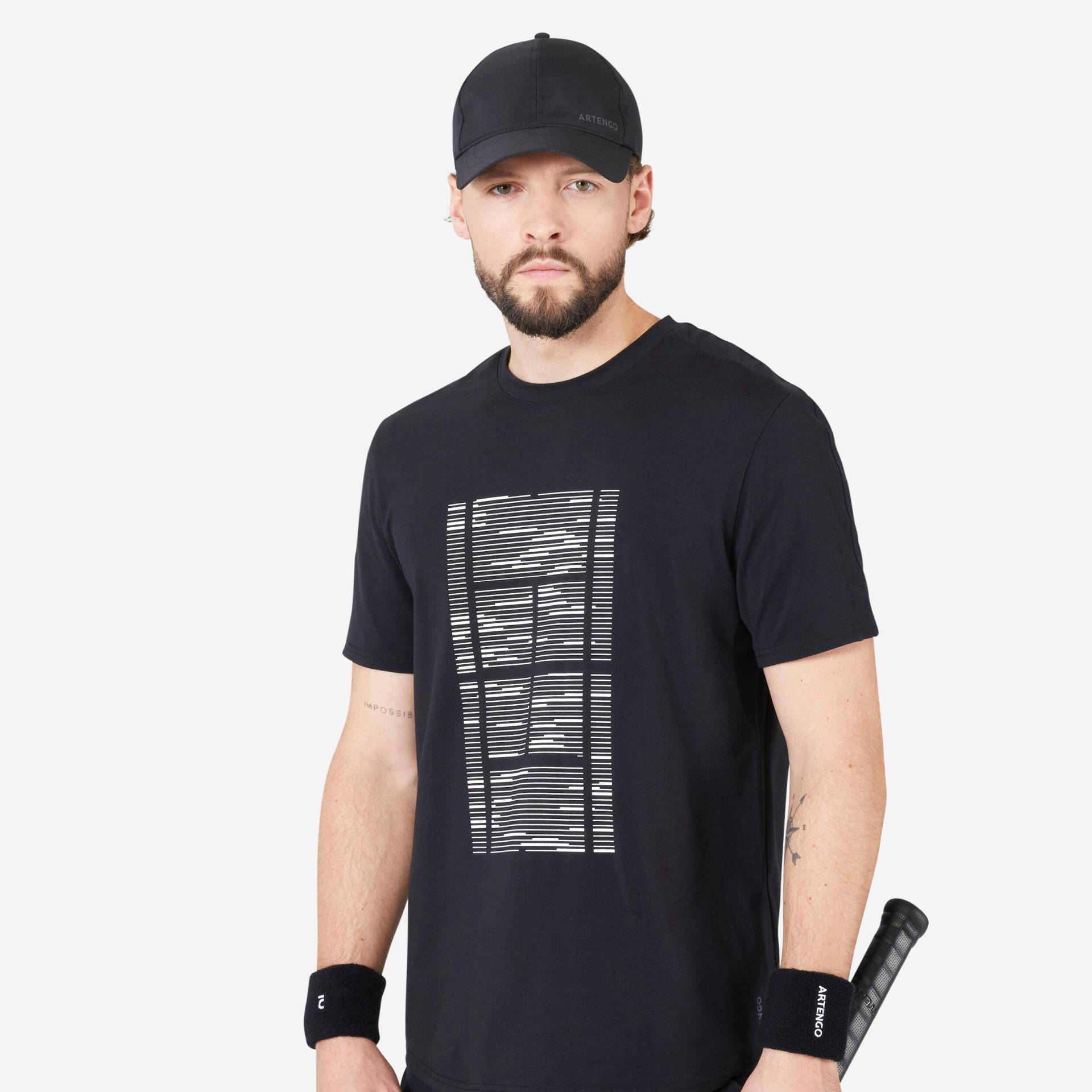 Tennis T-Shirt Herren Soft TTS schwarz von ARTENGO