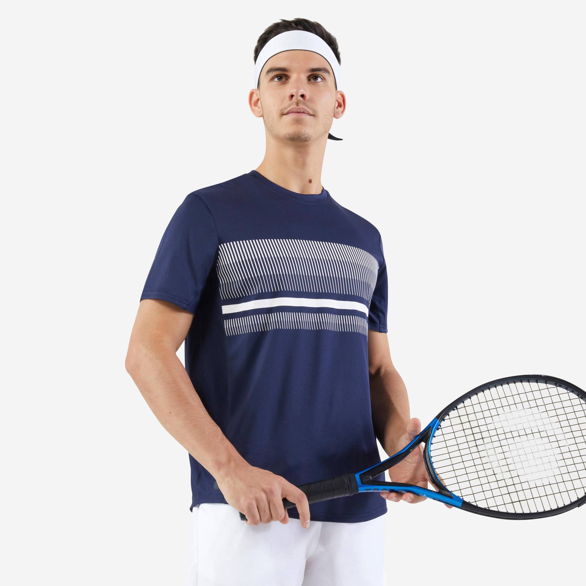 Herren Tennis T-Shirt kurzarm - Essential marineblau von ARTENGO