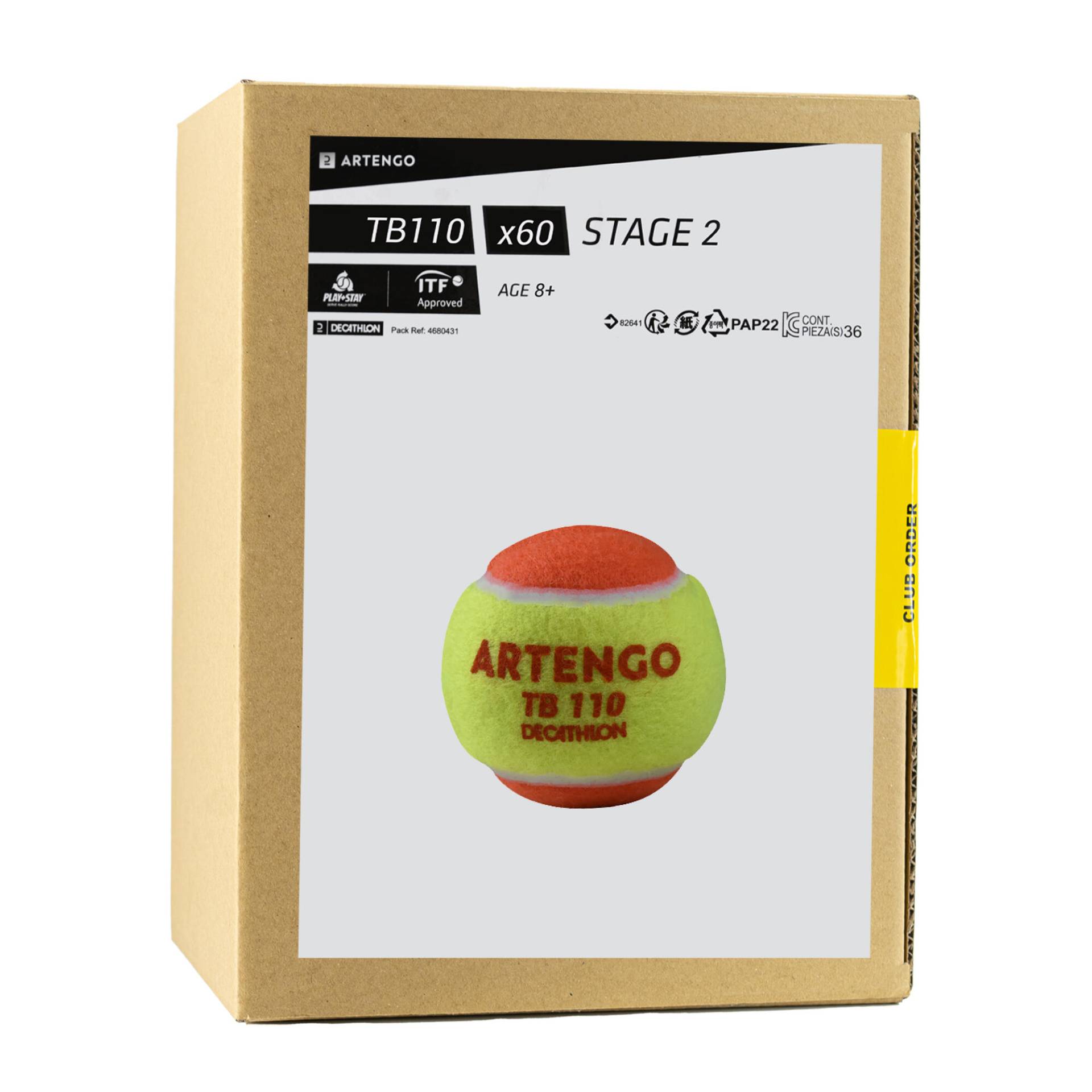 Tennisbälle Stage 2 - TB110*60 orange von ARTENGO