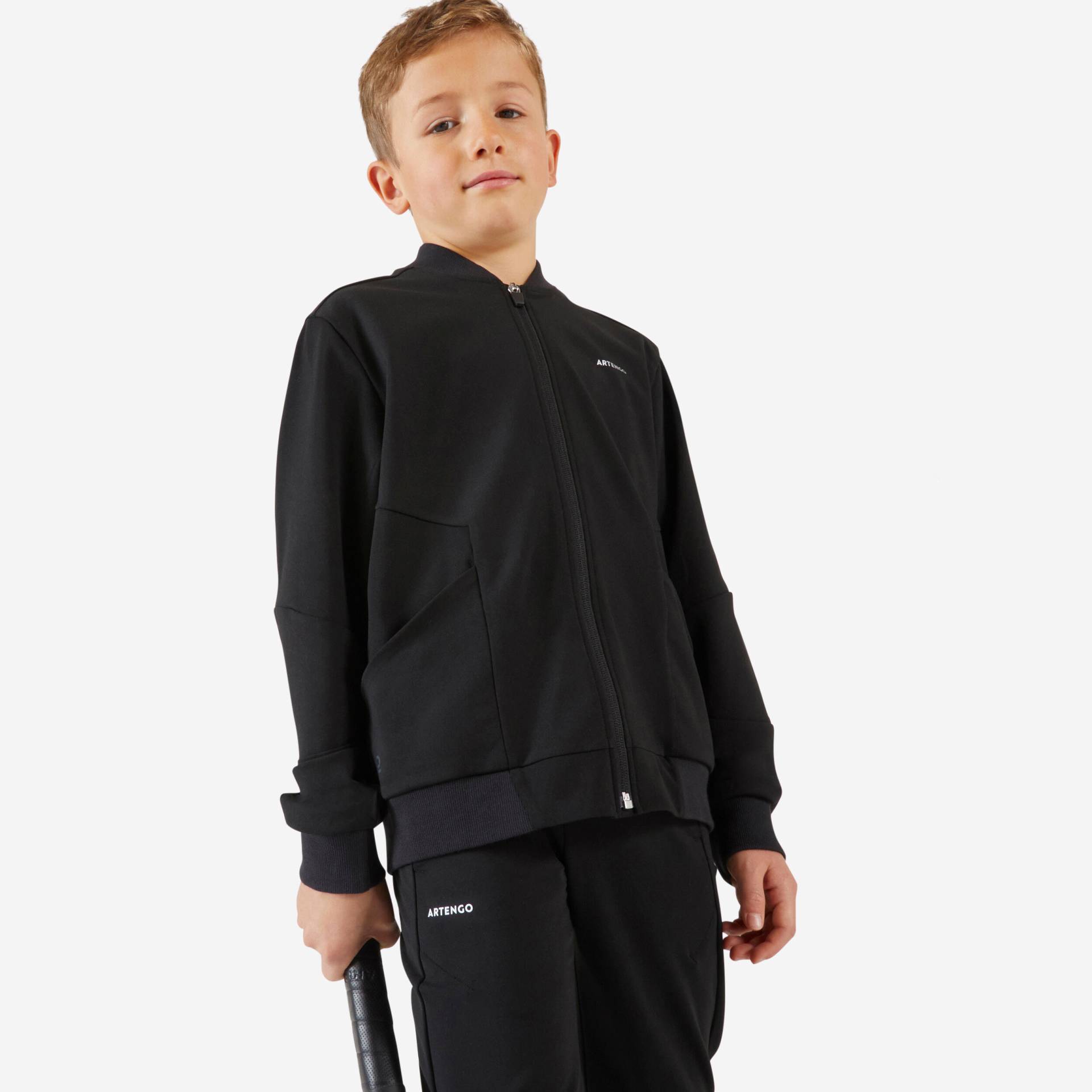 Tennisjacke Kinder TJK500 schwarz von ARTENGO