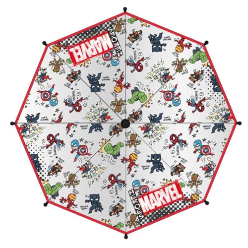 Marvel Bubble Regenschirm, manuelle Öffnung, Superheldenmuster, hergestellt aus 100% POE mit Fiberglasstruktur, Originalprodukt, entworfen in Spanien, bunt, Modern von ARTESANIA CERDA