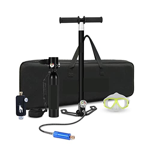 ARTGOS 0,5 L Schnorchelausrüstung, Tauch-Atemschutzgerät, Mini-Sauerstoffflasche, Schwimmbrille Tauchausrüstungssystem (Color : Noir, Size : 0.5L) von ARTGOS
