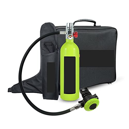 ARTGOS 1L Tauchflasche Notfallrettung Tauchmaske Tragbarer Rucksack Kleine Sauerstoffflasche Tauchausrüstungssystem (Color : Green, Size : 1L) von ARTGOS