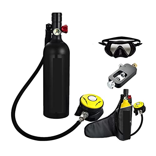 ARTGOS Tauchflaschen-Schwimmzubehör, Tauch-Atemschutzmaske, Tauch-Sauerstoffflasche Tauchausrüstungssystem (Color : Black Package B, Size : XL) von ARTGOS