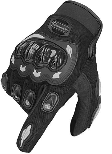 ARTOP Motorrad Handschuh Herren Damen Kinder Vollfinger Motorradhandschuhe Sommer Touchscreen Motorcross Handschuhe Männer(Black,XL) von ARTOP