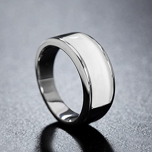 ARTQ Steinring White Cat Eye Stone Natural Stone Ring Underwire Ring Simple Punk Style Statement Knuckle Rings Memorial Day Jewelry Gifts for Women Men(Inner Diameter:20.6Mm) von ARTQ