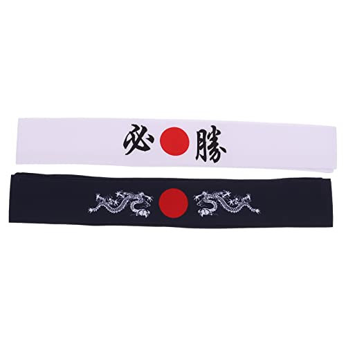 ARTSEWPLY 2Stücke Japanisches Stirnband Hautfreundlich Schweißabsorbierend für Sport Yoga Laufen und Kochen Anpassbar für Perfekten Sitz mit Stylischem Design von ARTSEWPLY