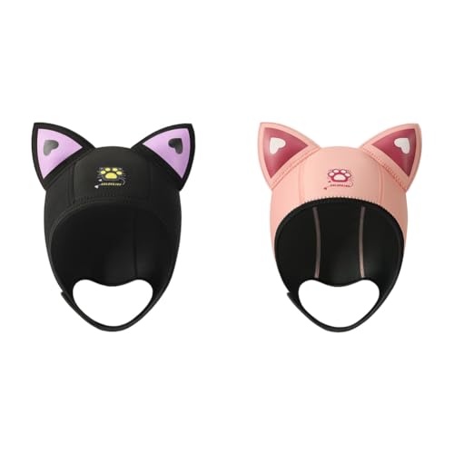 ARVALOLET Wassersport Tauchhaube 3 mm mit Katzenohren, Neopren Kopfschutz for Erwachsene und Kinder Women's Diving Hood von ARVALOLET