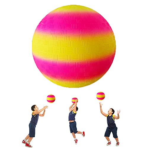 ARVOV PVC Bouncy Kickball, PVC Regenbogen Ball, Kinder Spielball, Wasserball Fußball, Strandball, PVC Ball für Indoor Outdoor 8,5-Zoll (Gelb und Rose) von ARVOV