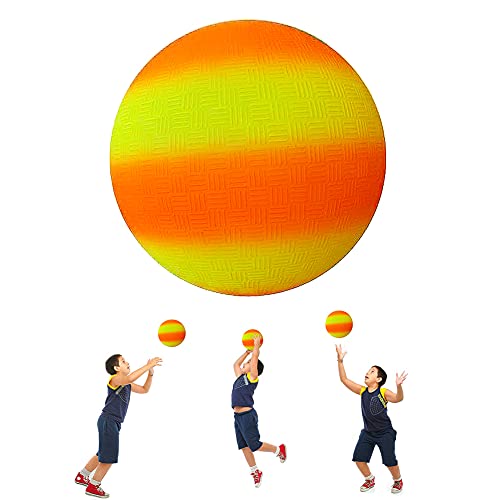ARVOV PVC Bouncy Kickball, PVC Regenbogen Ball, Kinder Spielball, Wasserball Fußball, Strandball, PVC Ball für Indoor Outdoor 8,5-Zoll (Orange und Gelb) von ARVOV