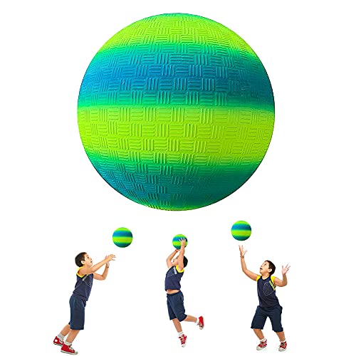 ARVOV PVC Bouncy Kickball, PVC Regenbogen Ball, Kinder Spielball, Wasserball Fußball, Strandball, PVC Ball für Indoor Outdoor 8,5-Zoll (Blau und Gelb) von ARVOV