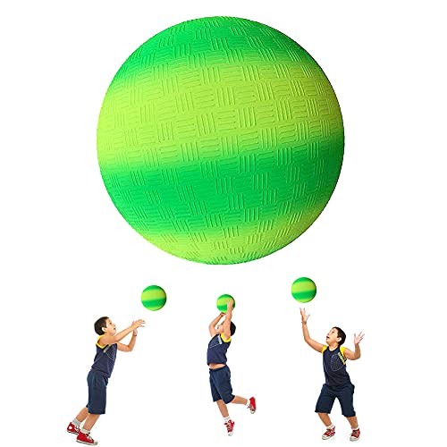ARVOV PVC Bouncy Kickball, PVC Regenbogen Ball, Kinder Spielball, Wasserball Fußball, Strandball, PVC Ball für Indoor Outdoor 8,5-Zoll (Grün und Gelb) von ARVOV