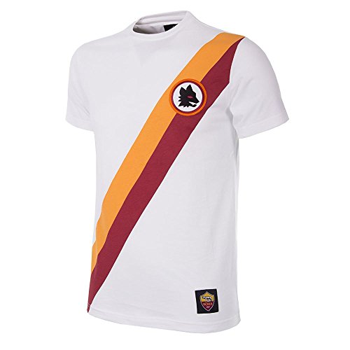 COPA Herren AS Roma Away Retro-T-Shirt mit Rundhalsausschnitt, weiß, XL von AS Roma