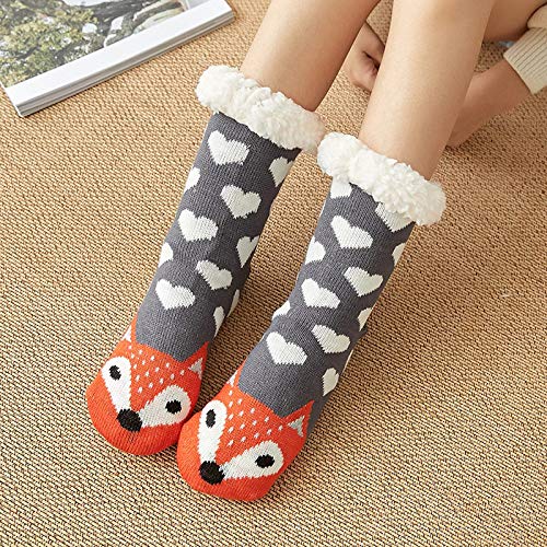 asdas Slipper-Socken für Damen, mit Greifern, rutschfest, Orange / Fuchs, rutschfest, für den Innenbereich, Tiere, dick, warme Fleece-Socken, rutschfeste Socken, weich asdas Slipper-Socken für Damen, mit Greifern, rutschfest, Orange / Fuchs, rutschfest, für den Innenbereich, Tiere, dick, warme Fleece-Socken, rutschfeste Socken, weich von ASDAS