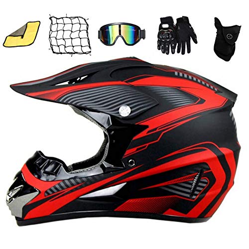 ASDGY Motocross Helmet/Kinder Motorrad Fahrrad Helm,Geeignet für Kinder und Erwachsene Fullface MTB Helm Kinder Cross Helm (XL(61-62cm)) von ASDGY