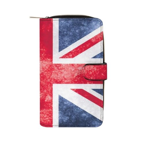 ASDTEHCY Ledergeldbörse, Vintage Union Jack, britische Flagge, Kreditkartenhalter, Münzfach, siehe abbildung, 19.7x11x3.5cm von ASDTEHCY