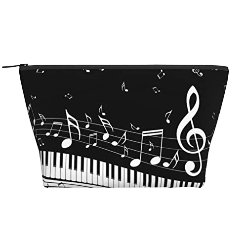 ASEELO Klaviertasten mit Musiknoten Make-up-Tasche Damen Kosmetiktasche Kosmetiktasche Reise Kosmetiktasche Trapez Make-up Tasche, Schwarz, Einheitsgröße ASEELO Klaviertasten mit Musiknoten Make-up-Tasche Damen Kosmetiktasche Kosmetiktasche Reise Kosmetiktasche Trapez Make-up Tasche, Schwarz, Einheitsgröße von ASEELO