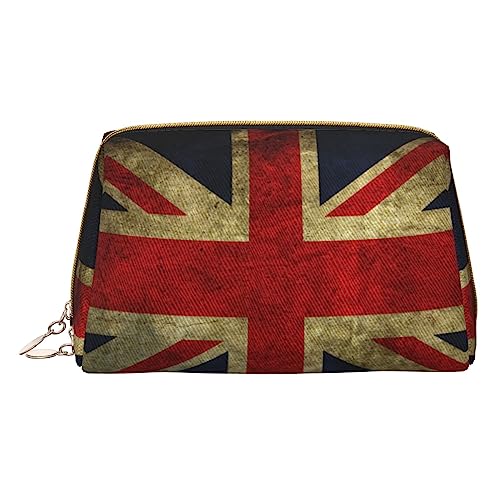 ASEELO Leder Make-up Taschen Für Frauen Britische Flagge Gedruckt Kosmetiktaschen Kulturbeutel Tragbare Täglichen Gebrauch Lagerung Geldbörse, Union Jack Design, Einheitsgröße von ASEELO