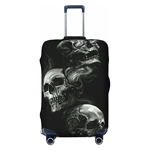 ASEELO Schwarz und Weiß Totenkopf-Kofferabdeckung, Reisegepäckabdeckung, Kofferschutz, passend für 45,7 - 81,3 cm Gepäck, Schwarz, Large von ASEELO