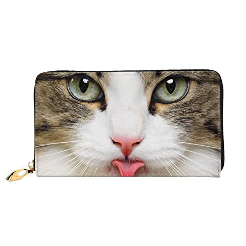 Camouflage-Leder-Geldbörse, Damen-Geldbörse, großer Leder-Reißverschluss, Kartenhalter, Organizer, Damen-Reise-Clutch, Katze, Einheitsgröße Camouflage-Leder-Geldbörse, Damen-Geldbörse, großer Leder-Reißverschluss, Kartenhalter, Organizer, Damen-Reise-Clutch, Katze, Einheitsgröße von ASEELO