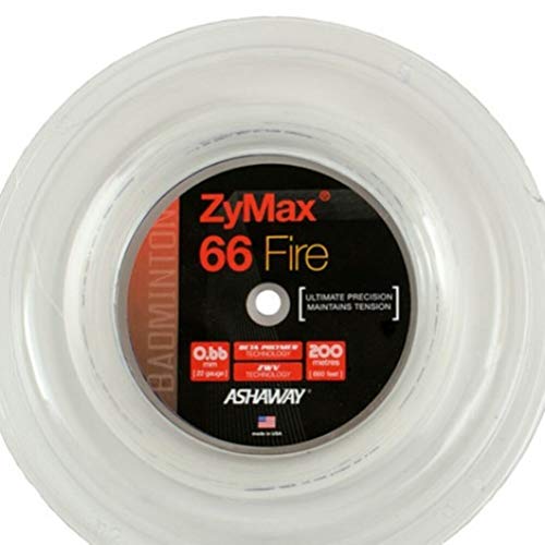 ASHAWAY ZyMax 62 Fire Badmintonrolle, 0,62 mm, 200 m, Weiß von ASHAWAY