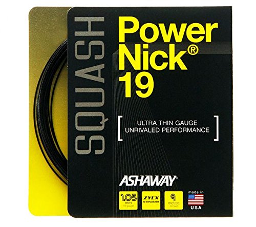 Ashaway Powernick Squash 19g Black String - Black by ASHAWAY von ASHAWAY