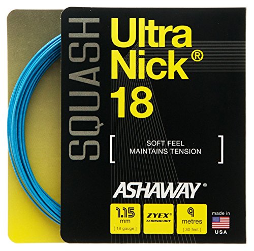 Blaues Ashaway-Ultra-Nick-18-Squash-Saiten-Set (1,02 mm) von ASHAWAY