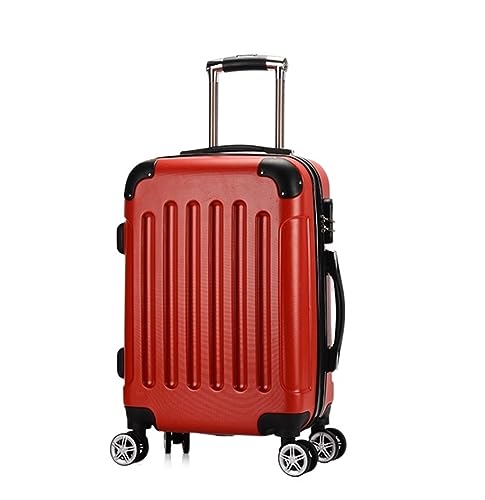 ASHSDI Koffer Reisekoffer Trolley 20-Zoll-Hartschalenkoffer Für Geschäftsreisen, Tragbare Koffer Mit Rädern Und Doppeltem Reißverschluss Boardcase Handgepäck (Color : Rood, Size : 20inch) von ASHSDI