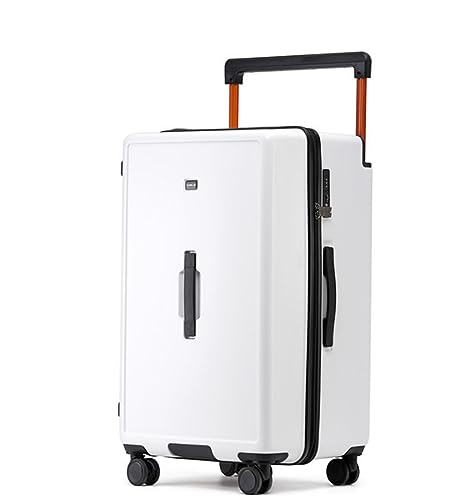 ASHSDI Koffer Reisekoffer Trolley 26-Zoll-Gepäck, Verdickter Reißverschluss, Handgepäck, Breiter Trolley, Verschleißfester Koffer Boardcase Handgepäck (Color : White, Size : 26inch) von ASHSDI