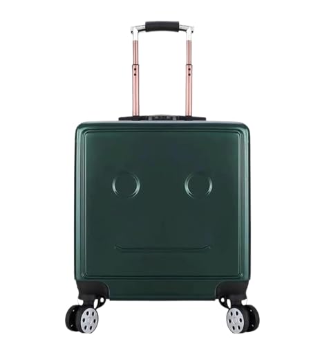 ASHSDI Koffer Reisekoffer Trolley Gepäck, Verstellbarer Trolley-Koffer Für Reisen, Einsteigen, Zahlenschloss, Handgepäck Boardcase Handgepäck (Color : Grün, Size : 18inch) von ASHSDI