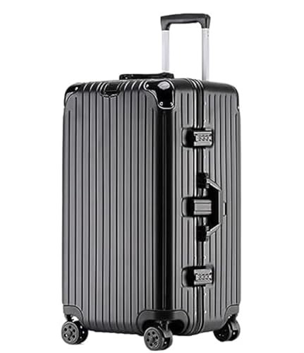 ASHSDI Koffer Reisekoffer Trolley Handgepäck-Hartschale Mit Aluminiumrahmen, Spinner-Räder Verriegeln Koffer, Aufgegebenes Gepäck Boardcase Handgepäck (Color : B, Size : 20in) von ASHSDI