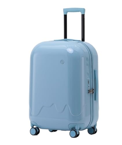 ASHSDI Koffer Reisekoffer Trolley Hartschalen-Gepäckset Mit USB-Ladeloch, Trolley-Koffer Mit TSA-Codeschloss Boardcase Handgepäck (Color : Blue, Size : 20IN) von ASHSDI
