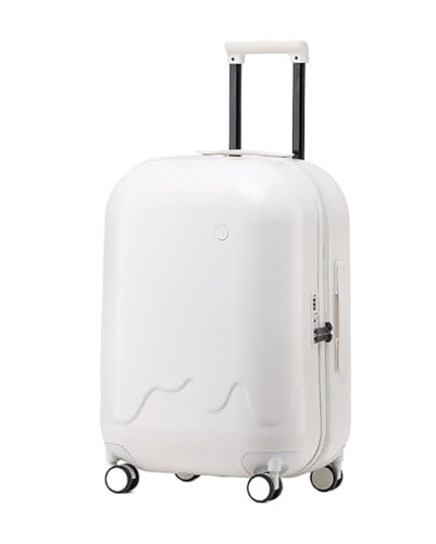 ASHSDI Koffer Reisekoffer Trolley Hartschalen-Gepäckset Mit USB-Ladeloch, Trolley-Koffer Mit TSA-Codeschloss Boardcase Handgepäck (Color : White, Size : 20IN) von ASHSDI