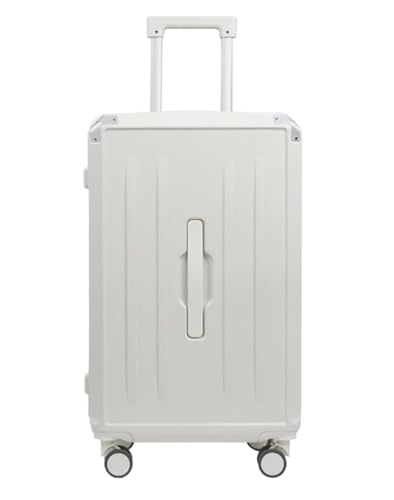 ASHSDI Koffer Reisekoffer Trolley Koffer Mit Getränkehalter, USB-Spinnerrädern, Hartschalengepäck, Handgepäck Boardcase Handgepäck (Color : White, Size : 20inch) von ASHSDI