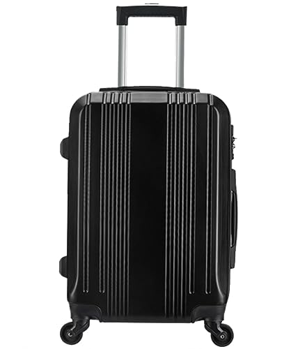 ASHSDI Koffer Reisekoffer Trolley Leichter Hartschalen-Handgepäck-Sicherheitskoffer Mit Großem Fassungsvermögen Boardcase Handgepäck (Color : Black, Size : 24IN) von ASHSDI