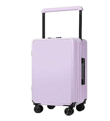 ASHSDI Koffer Reisekoffer Trolley USB-Schnittstelle, Koffer, Trolley, Gepäck, Universalräder, TSA-Zoll-Zahlenschloss Boardcase Handgepäck (Color : Purple, Size : 26 in) von ASHSDI