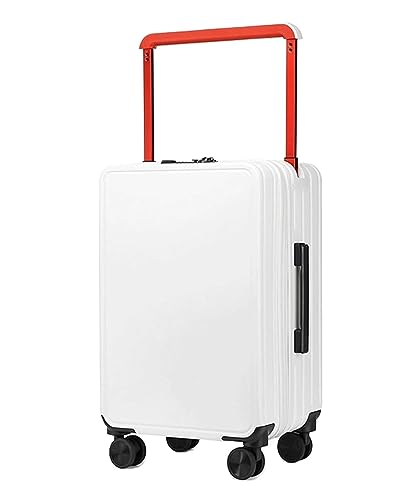 ASHSDI Koffer Reisekoffer Trolley USB-Schnittstelle, Koffer, Trolley, Gepäck, Universalräder, TSA-Zoll-Zahlenschloss Boardcase Handgepäck (Color : White, Size : 20 in) von ASHSDI
