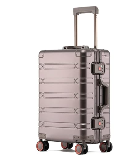Koffer Reisekoffer Trolley Leises, Leichtes Handgepäck, Abriebfester Trolley-Koffer Aus Vollaluminium Und Magnesiumlegierung Boardcase Handgepäck (Color : A, Size : 24") von ASHSDI